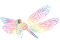 Colorful Hand Drawn Funny Dragonfly. Children Drawing of Cute Insect. Sketch Style.