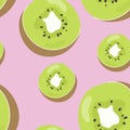 Colorful hand drawn kiwi pattern Royalty Free Stock Photo