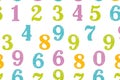Colorful hand-drawn numbers seamless pattern Royalty Free Stock Photo