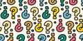 Colorful Hand Drawn Question Marks Playful Seamless Pattern Vector Royalty Free Stock Photo