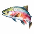 Colorful Hand-drawn Rainbow Trout Art In Artgerm Style Royalty Free Stock Photo