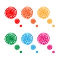 Colorful hand drawn thought bubbles