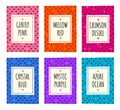 Colorful hand drawn vivid pattern cards set.