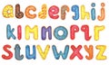 Colorful watercolor donut alphabet