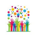 Colorful hand happy vector icon Royalty Free Stock Photo