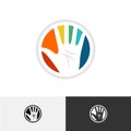 Colorful hand logo Royalty Free Stock Photo