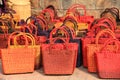 Colorful hand made jute bags