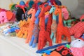 Colorful hand made toys made up of cloths Royalty Free Stock Photo