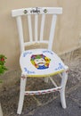Colorful hand painted chair