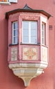 Decorative bay window in European city Royalty Free Stock Photo