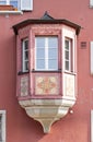 Decorative bay window in European city Royalty Free Stock Photo