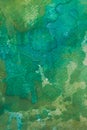 Colorful hand painted watercolor background. Yellow, green and blue watercolor brush strokes. Royalty Free Stock Photo