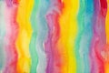 Rainbow Squiggle Stripes Hand Painted Watercolor Pattern Royalty Free Stock Photo