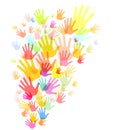 Colorful hand print background