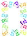 Colorful hand print frame