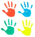 Colorful hand prints Royalty Free Stock Photo