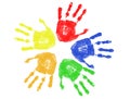 Colorful hand prints