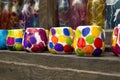 Colorful handmade ceramic cups