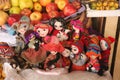 Colorful handmade dolls for sale Royalty Free Stock Photo