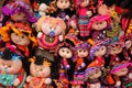 Colorful handmade dolls for sale Royalty Free Stock Photo