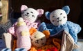 Colorful handmade dolls on sale at the market Royalty Free Stock Photo