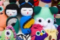 Colorful handmade dolls on sale at the market Royalty Free Stock Photo