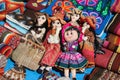 Colorful handmade dolls for sale Royalty Free Stock Photo