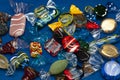 A colorful group of handmade glass candies