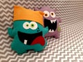 Colorful funny monsters