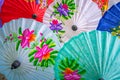 Colorful handmade paper umbrella at Borsang village,Chiangmai province,Thailand