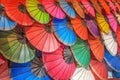 Colorful handmade paper umbrellas at traditional street market Royalty Free Stock Photo