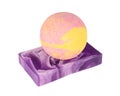 Colorful handmade soap and bath ball. Bath concept Royalty Free Stock Photo