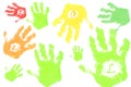 Colorful handprints Royalty Free Stock Photo