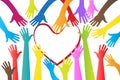Hands around a heart logo vector image Royalty Free Stock Photo
