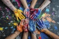 Colorful Hands in Creative Collaboration