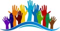 Colorful hands logo