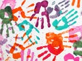 Colorful hands prints