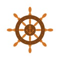 Colorful handwheel icon with anchor.