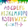 Colorful handwritten alphabet