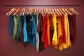 colorful hangers with various types of garments