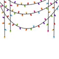 Colorful hanging Christmas light bulb frame