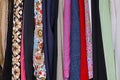 Colorful hanging clothes abstract photo