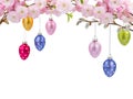 Colorful hanging easter eggs