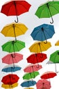 Colorful hanging umbrellas