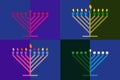 Colorful Hanukkah Menorah, candelabrum background