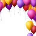 Colorful Happy Birthday Balloons Flying for Party and Celebrations Royalty Free Stock Photo