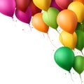 Colorful Happy Birthday Balloons Flying for Party and Celebrations Royalty Free Stock Photo