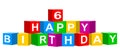 Colorful 6 Happy Birthday banner