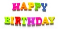 Colorful Happy Birthday Capital Letters in White Background Royalty Free Stock Photo