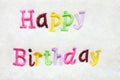 Colorful Happy Birthday embroidery